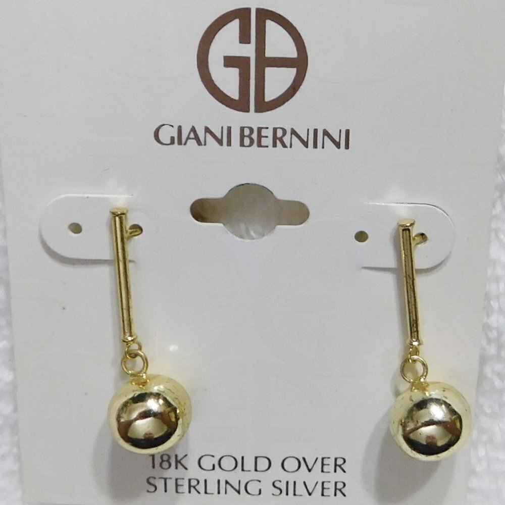 𝅺J118 Giani Bernini Polished Ball Drop Earrings